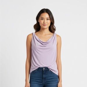 Max Studio Lilac Drape Tank Top Large